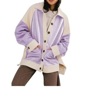 SHEWIN Womens Winter Fuzzy Fleece Jacket..purple..(NWT)large